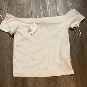 Basic white off the shoulder top